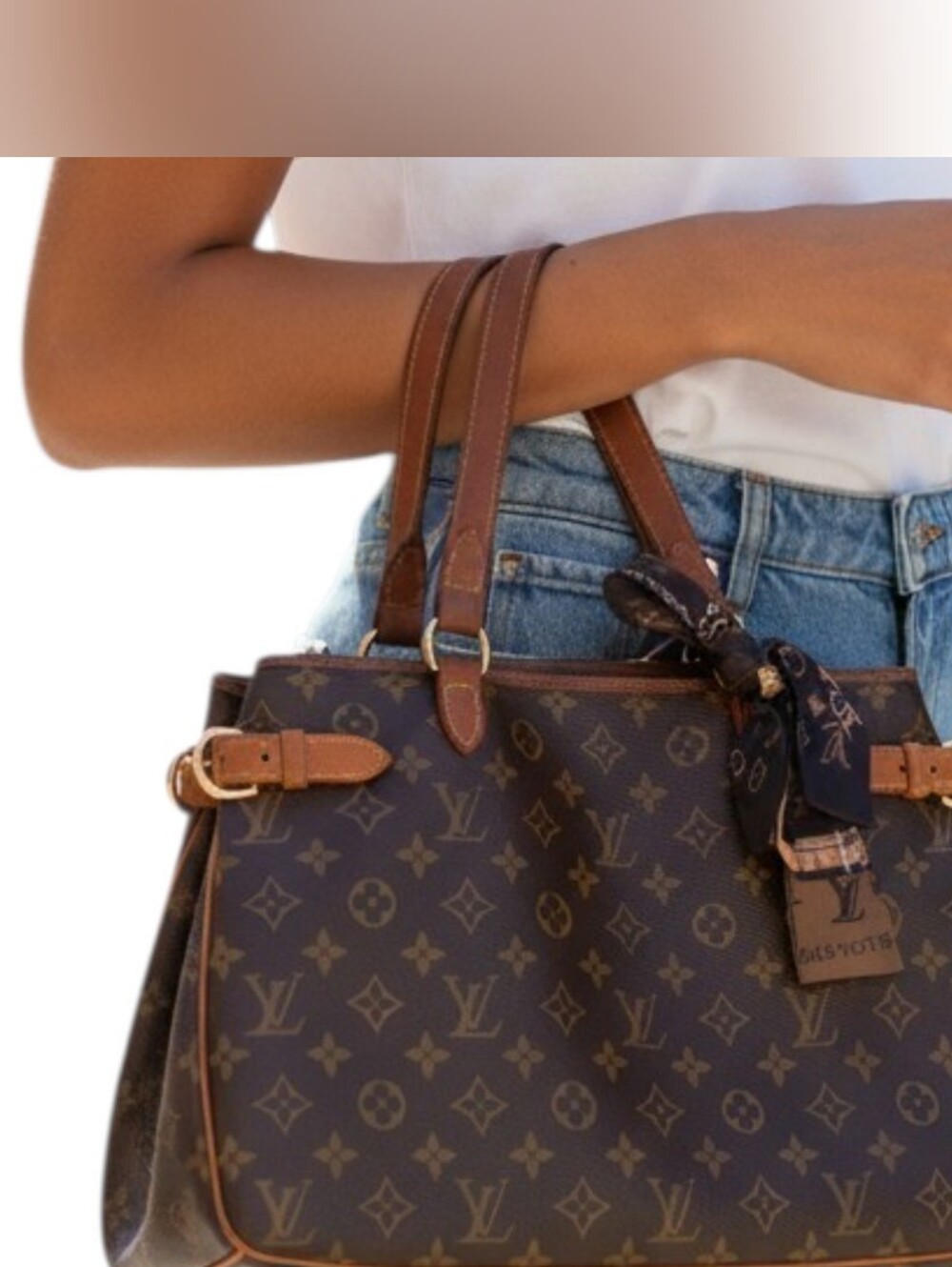 Louis Vuitton Brown Batignolles  Monogram Canvas Shoulder Bag With COA